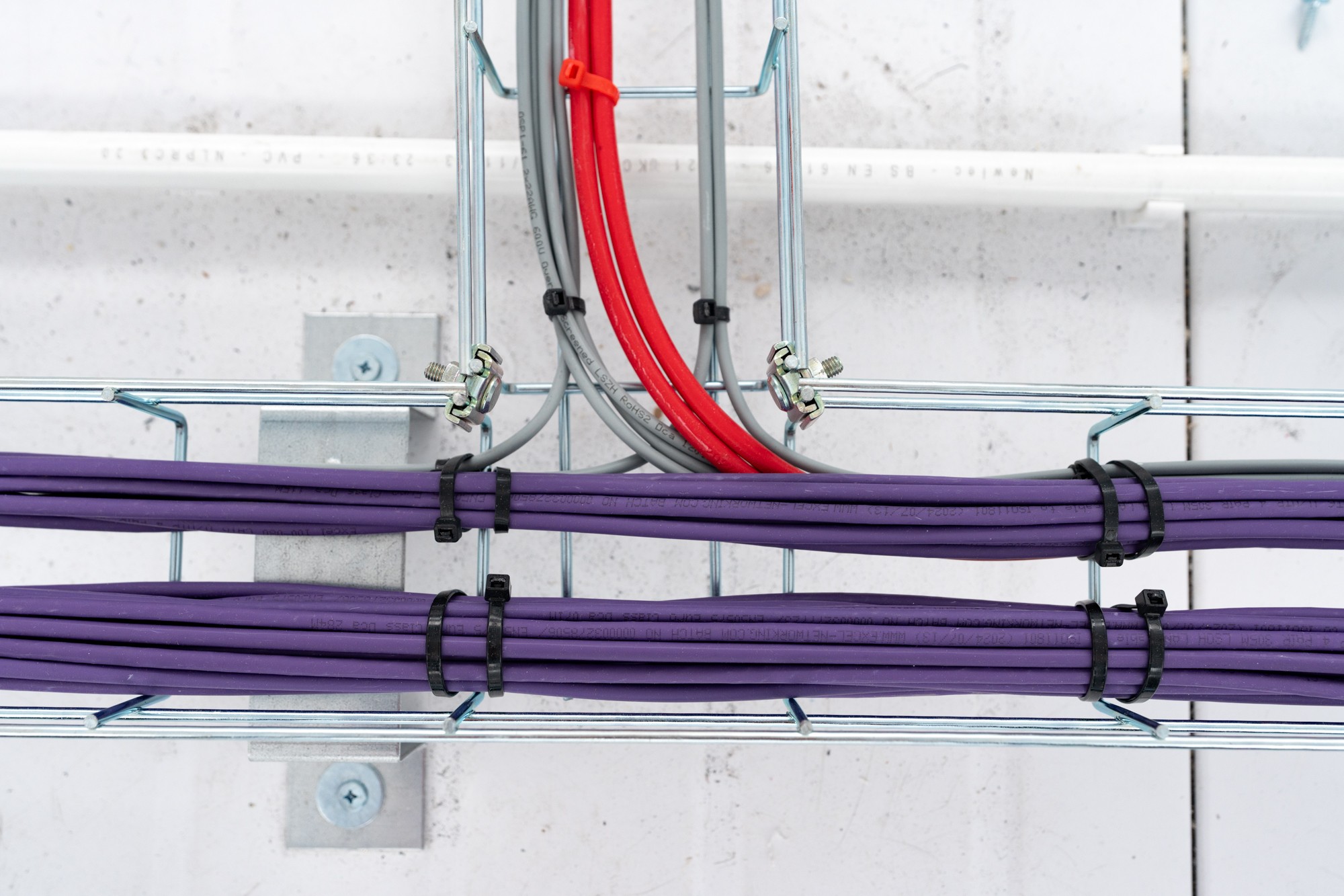 Carefully routed building services within an industrial facility